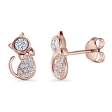 Cat Bow Stud Earring