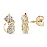 Cat Bow Stud Earring