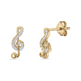 Music Note Stud Earrings