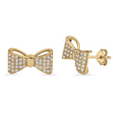Ribbon Bow Stud Earrings