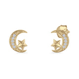 Star & Moon Stud Earrings