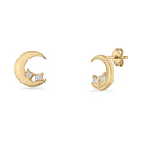 Moon & Star Stud Earrings