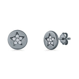Round Star Stud Earrings