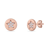 Round Star Stud Earrings