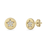Round Star Stud Earrings