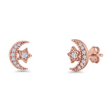 Moon & Star Stud Earrings