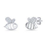 Minimalist 7mm Bumblebee Stud Earrings Cluster Cubic Zirconia 925 Sterling Silver