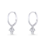 Trio CZ Dangle Drop Hoop Earring