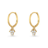 Trio CZ Dangle Drop Hoop Earring