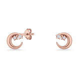 Crescent Moon & Star Stud Earrings