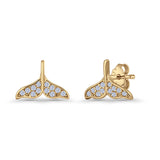 Whale Tail Stud Earrings