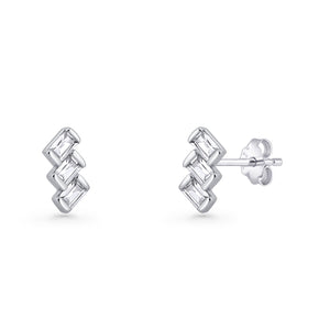 Zig Zag Trio Stud Earrings