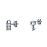 Lock & Key Stud Earrings