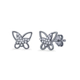 Butterfly CZ Stud Earrings