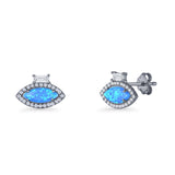 Evil Eye CZ Stud Earrings