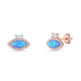 Evil Eye CZ Stud Earrings