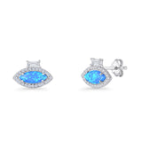 Evil Eye CZ Stud Earrings