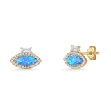 Evil Eye CZ Stud Earrings