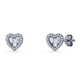 Heart CZ Stud Earrings