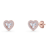 Heart CZ Stud Earrings