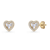 Heart CZ Stud Earrings