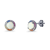 Round CZ Stud Earrings