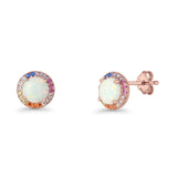 Round CZ Stud Earrings