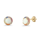 Round CZ Stud Earrings