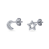 Moon & Star Stud Earrings