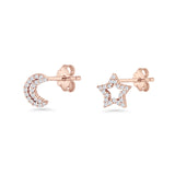 Moon & Star Stud Earrings