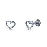 Open Heart CZ Stud Earrings
