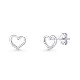 Open Heart CZ Stud Earrings