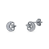 Moon & Star Stud Earrings