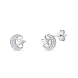 Moon & Star Stud Earrings
