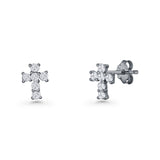 Solitaire Cross Stud Earrings