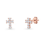 Solitaire Cross Stud Earrings