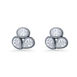 Three Stone Cartilage Stud Earrings