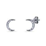 Crescent Moon Stud Earrings