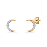 Crescent Moon Stud Earrings