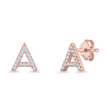 Initial A Stud Earrings
