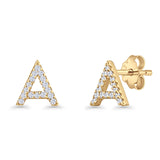 Initial A Stud Earrings