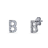 Initial B Stud Earrings