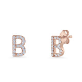 Initial B Stud Earrings