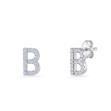 Initial B Stud Earrings