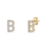 Initial B Stud Earrings