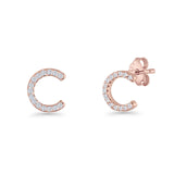 Initial C Stud Earrings