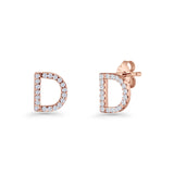 Initial D Stud Earrings