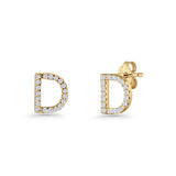 Initial D Stud Earrings