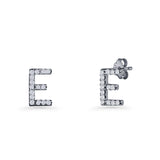 Initial E Stud Earrings