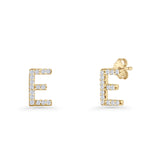 Initial E Stud Earrings